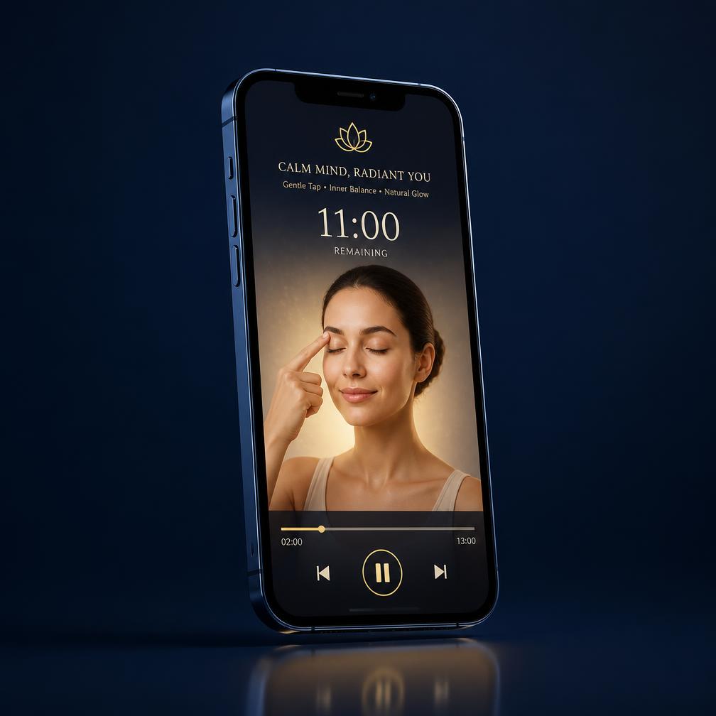The NeuroFlow 5 eleven minute tapping video playing on a phone